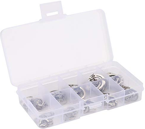 Sicherungsringe, Sicherungsringzangen-Set, Sicherungsringe, Federelastisch, Außen, 100 Stück, 304 Edelstahl, C-Typ, Sicherheits-Sicherungsring-Sicherungsring