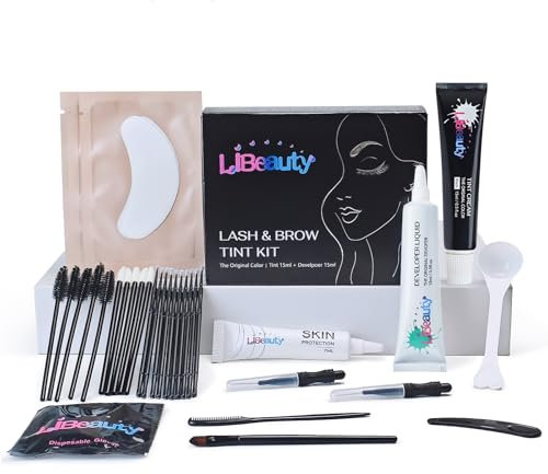 15ml Lash Tint Kit Black, Libeauty Eyelash Dye, Brow Tint Kit, Large Capacity Eyelash Tint, Natural Standard Effect, With a Full Set of Tools for Home and Salon Use