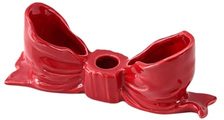 Sharplace Bowknot Candeler Candelador de Candelabros Regalos de Cumpleaños Modernos, Rojo, Individual