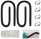 Lot de 2 tuyaux de rechange pour pompe de piscine - Diamètre intérieur : 32 mm - Longueur : 180 cm - Avec 4 clips de sécurité - Tuyau de rechange pour pompe de piscine - Pour piscine et piscine - Noir