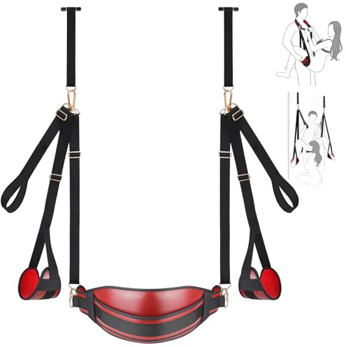 Sex Swing BDSM Sex Toys 2 in 1 Bondage Restraints BDSM Bondage Adjustable Thigh Harness with Widened Soft Plush Leather Straps, Hardware Buckle, Kinky BDSM Bondage Gear, Adult Sex Toys for Couples