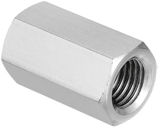 PATIKIL Tuercas De Acoplamiento Hexagonales M12 X 1.5 Paso 30mm Plateado | De Acero Inoxidable 304, 1.2 Longitud, Conector De Pernos Accesorios De Sujeción, Totalmente Roscadas