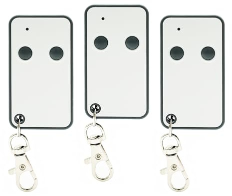 433,92 MHz Fernbedienung Garagentor kompatibel mit Roger E80 TX52R/E80 TX54R/ H80/TX1M80,2 Kanäle Handsender,Fixed Code,Handsender für Garagentoröffner (3 Stück)