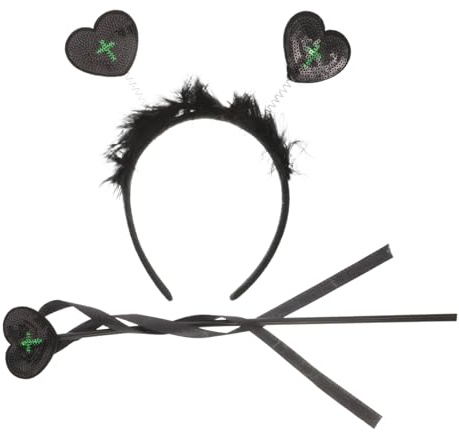 LALADEFIEE Halloween Haarreif mit Einzigartigem Herz-kreuz-design Flexibler Schwarzer Kopfschmuck für Party Bühnenauftritt und Halloween-Event Bequem für Sowie Erwachsene Geeignet