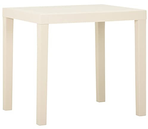 VIHHQGC Weatherproof Garden Dining Table for Outdoor Space, Durable Plastic Club Table for Campsite Dining and Patio, White Plastic Garden 79x65x72 cm