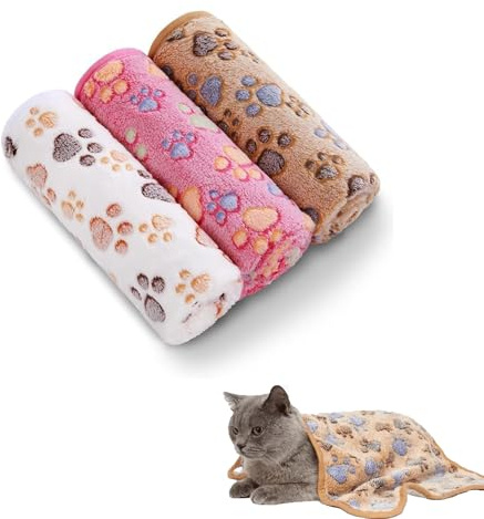 3 Stück Katzendecke, Hunde Katzen, 60 X 40cm Katzendecke Für Katzen, Kuscheldecke Hund Waschbar Und Flauschig Weiche Und Warme Decken Haustiere für Kleine Mittlere, Haustierdecke Schlafmatte
