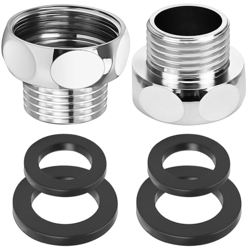NISENTIA Shower Hose Adapter, 2 Pack Shower Hose Connector 3/4 Female to 1/2 Male with Seals, G3/4 to G1/2 Brass Thread Connector Secure Plumbing Reducer Adapter for Head and Bathroom Taps