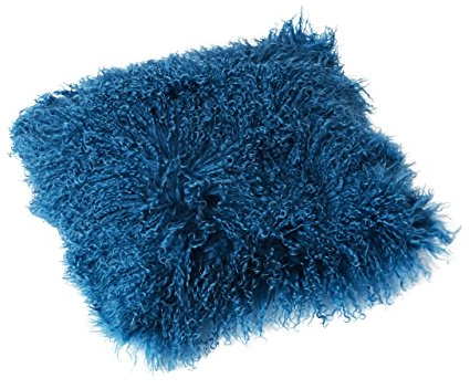 Reissner Lammfelle Tibet Lammfell Kissenbezug langflorig 40x40cm JAY22 Farbe stahlblau