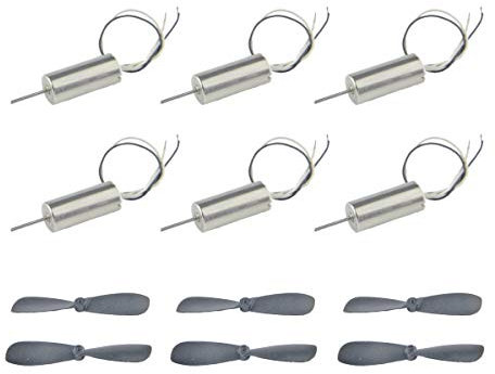 CHANCS Hohlraummotor DC 3,7V mit kleinem Propeller, Mini-Modell-Hubschrauber, kernloser Motor für Flugzeug, Hubschrauber, Spielzeug, 6 Stück