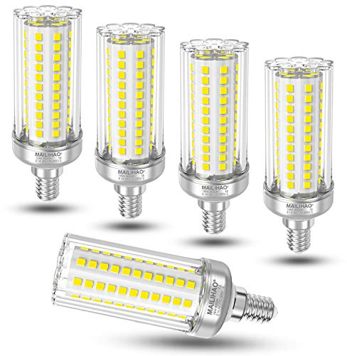 Helle E14 LED-Mais-Leuchtmittel, 16 W, Tageslichtweiß, 6000 K, 1900 lm, LED-Leuchtmittel, entspricht 120 W 150 W Glühbirnen, Edison-Schraube, kein Flimmern, nicht dimmbar, 5 Stück