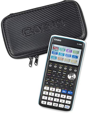 Casio Graph-Case, Schutztasche für Grafikrechner, schwarz, Carbon Design, mit Innentasche für Zubehör, 12.5 x 22 x 3.8 cm