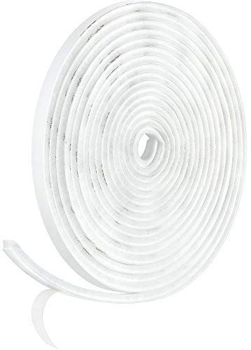 Cinta de Puerta de Cepillo Burletes Tope Autoadhesivo Alta Densidad para Puertas Correderas Ventana y Armario 9 mm (W) x 5 mm (T) x 5 m (L) (Blanco)