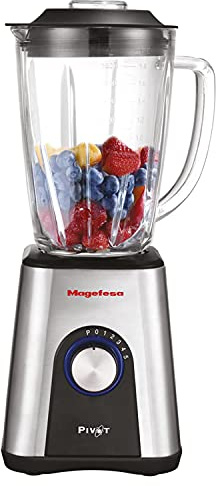Magefesa Pivot - Licuadora 1000W, 1.8L, Cuchillas de Acero Inoxidable, 5 Velocidades + Pulsador, Función Turbo, Funcion Pica-Hielo, Desmontable