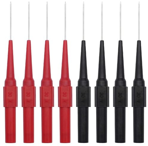 CYUaoao 0.7mm Testsonde 4 Paare Multimeter Messleitung Sonde Probe Test Pin Bananenstecker Multimeter Testsonde für Professionellen Messung Industrie Abnehmbare Sonde Isolationspiercing