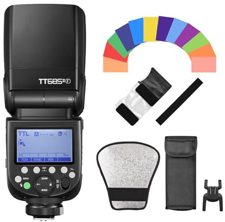 Godox Thinklite TT685IIF TTL on-Camera Speedlite 2.4G Wirelss X System Flash GN60 Haute Vitesse 1/8000s Remplacement pour Fujifilm X-Pro2 X-T20 X-T2 X-T1 X-Pro1 X-T10 X-E2 X-A3 X100F X100T