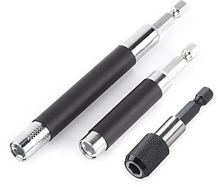 Saipor Magnetic Screw Drive Guide Drill Bit Tip Holder Screwdriver Bit Holder Drill Bit Extension Bar Drill Screw Adapter with 1/4 Inch Hex Shank, Set of 3