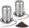 HONZUEN 2 Pezzi Infusore Tè in Acciaio Inox, Filtro Riutilizzabile Maglia Fine con Coperchio Catena e Vassoio, Colino da Tè per Tazza Brocca, Infusore per Tisane Tè Sfuso Erbe Spezie