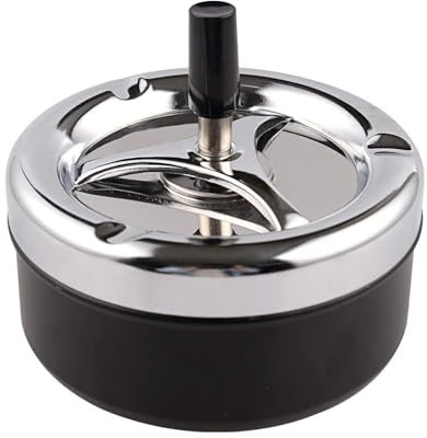 KOMUNJ Aschenbecher Drehen Aschenbecher Tischaschenbecher, Moderner Drehaschenbecher Windaschenbecher mit Deckel