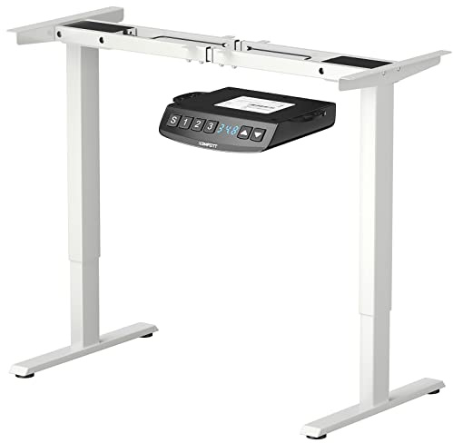 GIANTEX Escritorio de Eléctrico de Altura y Ancho Regulables con 2 Motores, Estructura de Mesa 3 Memoria, Compatible con Bluetooth y WiFi (Negro)