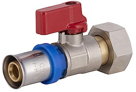 Válvula multicapa a prensar Ø16 - hembra con tuerca libre 1/2 | Conexión resistente y duradera | Ideal para instalaciones de fontanería | Fácil instalación y ajuste seguro | QUICK PLOMBERIE