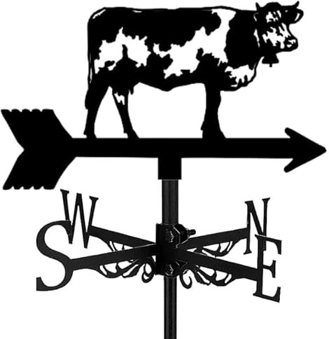 kisskissmetal - Metall-Gießer Wetterfahne Motiv Kuh Schwarz Stahl Pulverbeschichtet Mattschwarz 35x40 cm 2 mm Handgefertigt Laser-geschnitten Geschweißt Lackiert