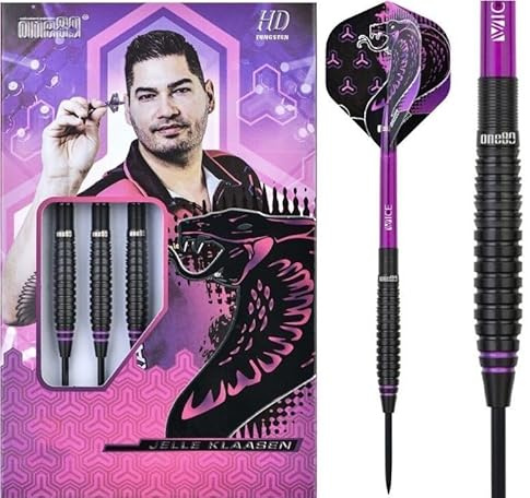 ONE80 Steel Dart Jelle Klaasen The Cobra HD 80% Tungsten Steeltip Dart Steeldart Hochwertiger Tungsten Dart Dartpfeile Set mit Schäften und Flights