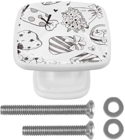 suojapuku Pomello quadrato per mobile, confezione da 4,caramelle,Ferramenta per armadietti da cucina per maniglie per cassettiere e cassettiere