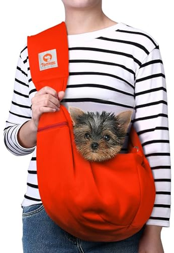 TOMKAS Sac de transport pour chien avec sac classique et fermeture à pression, pour chiens et chats jusqu'à 5 kg, également utilisable comme sac à main pour chien.