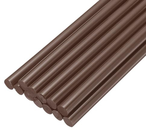 QUARKZMAN 12 Stück Heißklebesticks 11mm x 200mm Heißklebepistole Sticks Braun, Glue Stick Heißkleber Klebesticks Heißklebestifte Klebestifte DIY Bastelklebestifte für Heißklebepistole