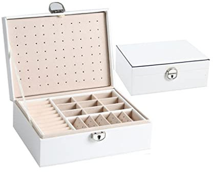 Schmuckkästchen-Organizer, großes Fassungsvermögen, Schmuckkästchen, Ring, Ohrringe, Display, Leder, Schmucktablett, Box, Halskette, tragbare Aufbewahrungsbox, Geschenk für Mädchen, Schmuckkästchen