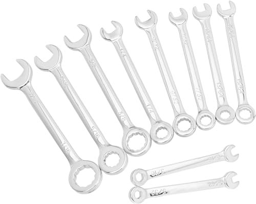 Bestgle Lot de 10 mini clés mixtes métriques de 4 à 11 mm - Ouvert et à extrémité boîte - Petite clé en acier au carbone pour assembler des meubles et des petits équipements