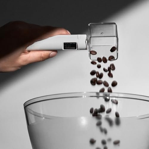 SPORTARC Bilancia da cucina elettronica, cucchiaio di pesatura elettrico, cucchiaio dosatore digitale LCD ad alta precisione per caffè al latte (bianco)