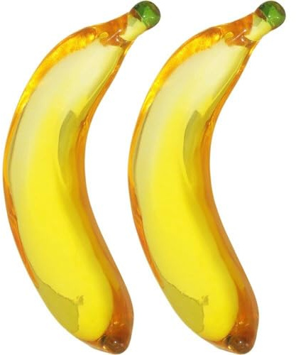 Hrippy Glas-Bananen-trauben-Figur, Sammlerstücke, Kristall-Frucht-Ornament, Dekoration, Kunst-Glas-Bananen-Miniatur Für Zuhause, Büro, Geburtstag Für