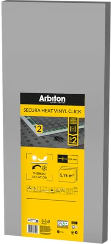 SECURA HEAT Vinyl Click Trittschalldämmung 5mm - Effiziente Isolierung für Fußbodenheizung, Schall- und Feuchtigkeitsschutz, ideal für Klick-Vinylböden, 5,76m² pro Packung