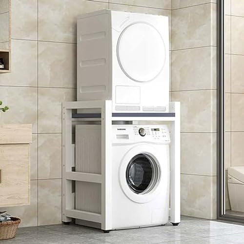 Générique Meuble pour Machine à Laver à Tambour Kit de Machine à Laver et sèche-Linge empilable Économiseur d'espace de Salle de Bain Organisateur de Linge Étagère A