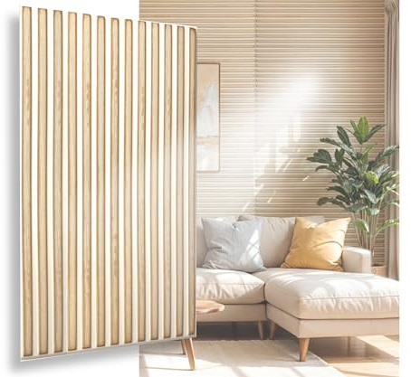 Polystyrol 3D Paneele, Deckenpaneele XL Wandpaneele, Dekoren, Styropor LamellenImitat, Decken - Wandverkleidung, 3mm dick - 100x50cm 10m² - 20 Stück (Weiß - Gold 3D Slats XL)