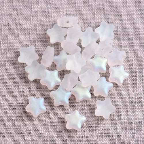 30 Pcs Matte White 8mm Small Star Shape Crystal Lampwork Glass Loose Beads Lot for Jewelry Making DIY Jewelry Findings Beading Supplies,Beading and Making,Beads and Bead Assortments