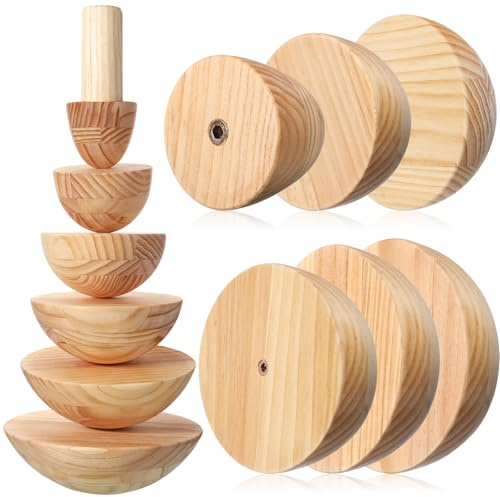 Doublefill 6 Stück Keramikformen, 7,6 cm, 10,2 cm, 12,7 cm, 15,2 cm, 17,8 | Halbkugelform, Gipsform, Keramikschale, Teller, Holz, für Ton, Gips, Keramikhandwerk