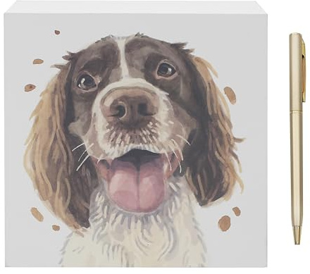 Lesser & Pavey Springer Spaniel Memo Block Robert James Hull for Home & Office | Stylish Notepads & Writing Pads For Daily Use | Compact Note pad & Memo Pads for Daily Notes & Reminders