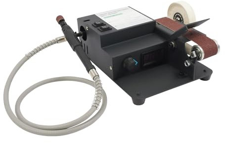 350W Bankbandschleifer, 30 * 340mm Dual Motor Sand Bandschleifer mit 10 Schleifbänder, Bandschleifmaschine für Metall Holz Handwerk Schärfen,für Hausküchen, Gemüsemärkte, Fabriken, Große Restaurants
