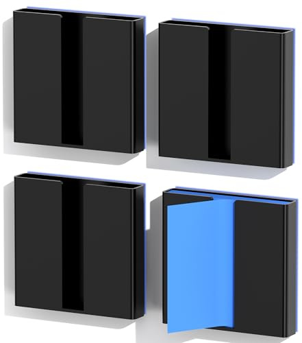4 Pcs Sticky Note Dispenser, Magnetic Sticky Note Holder for Post It Notes, 3 x 3 Inch Sticky Note Organizer for Office Home Classroom, Black