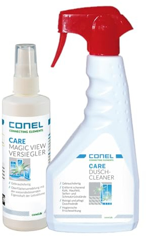 CONEL CARE Duschcleaner (500 ml) + Magic-View Versiegler (250 ml) – Reinigung & Versiegelung für Duschkabinen, Glas & Keramik