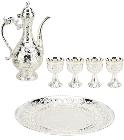 MUNEFE Turkish Bafér et Tasses Taps, Tasse à thé à thé Turc Tasse de Tasse, Tasses à cafetière Vintage Ensemble pour Les armoires à vin, Les Bars, Les Tables Basses ou Les Bureaux (Bronze) (Gold)