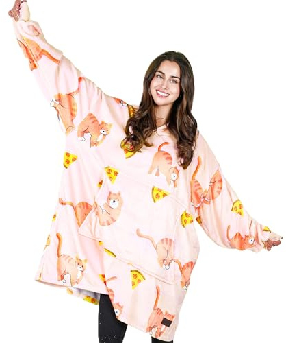Catalonia Classy coperta indossabile uomo donna, vestito da casa invernale donna, pigiama intero invernale, felpa animali adulti, poncho pile hoodies, Regalo per adolescenti, fidanzata, moglie