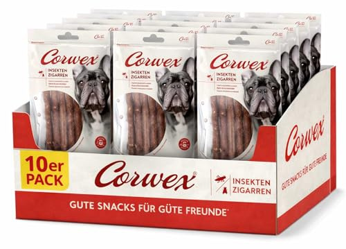 Corwex Puros de insectos para perros 10 × 80 g – Paquete de almacenamiento premium para perros con proteína de insectos, fuente alternativa y sostenible de proteínas, fácil de digerir, ideal para