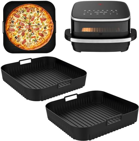 2 Molde Silicona Freidora Compatible con Moulinex Easy Fry XL Surface AL4018, Moldes Silicona Air Fryer para Tefal Easy Fry XL Surface, Bandeja Silicona Air Fryer Recipiente Air Fryer Accesorios