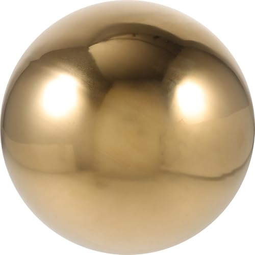 SHINEOFI Bola Reflectante de Acero Inoxidable Grande 250 Mm, Esfera Hueca Dorada para Decoración de Jardín y Exteriores, Bola de Metal Pulida para Patio y Césped, Globo de Espejo