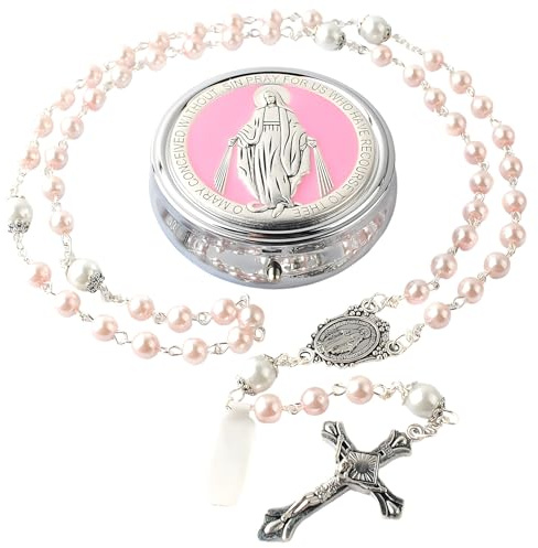 OhebEsx Rosenkranz Katholisch, Rosenkranz Kette, Religiöses Schmuckstück, 1 Stück Perlenkette Set, Hochwertige Verarbeitung, Für Gebet Und Meditation, Robustes Material, Elegantes Design