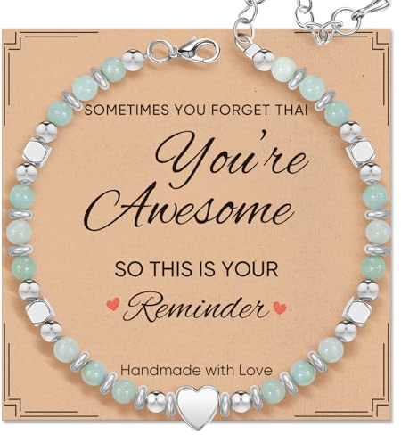 kedofa Natural Stone Healing Bracelet for Women: Inspirational Thank You Gift for Teacher Coworker Mum Sister Friend, Birthday Appreciation Present, Spiritual Natural Crystal Jewellery