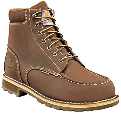 Carhartt Men's Traditional Welt 6 Waterproof Moc Toe Boot CMW6197, Brown, 10M